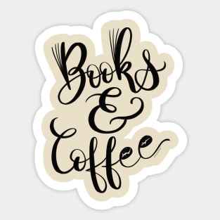 Hand Lettering Design Books & Coffee Sticker